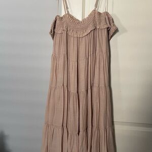 Elegant Women's Tiered Dress in Blush